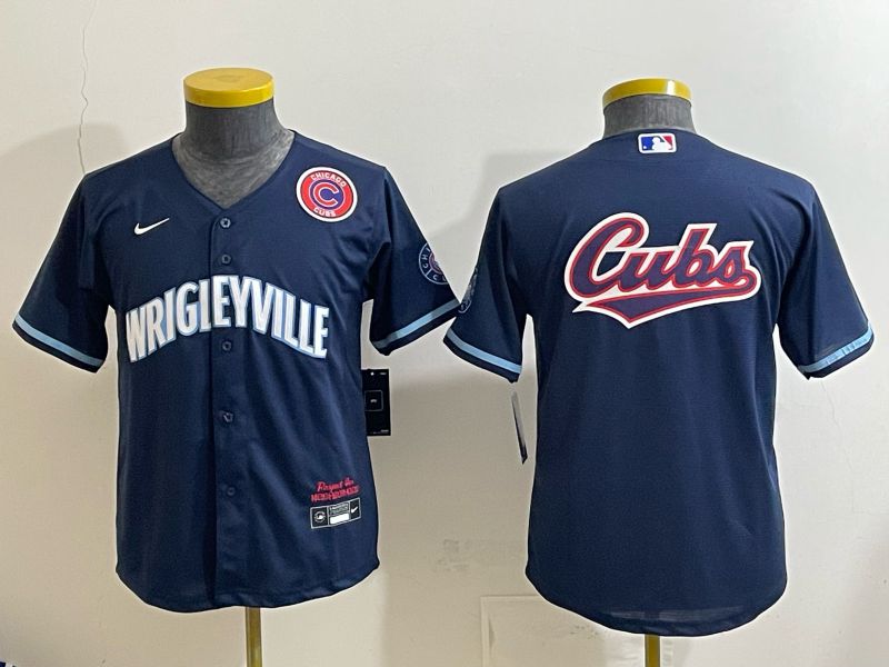 Youth 2026 Chicago Cubs Blank Drak Blue City Edition Nike MLB Jersey style 0011->youth mlb jersey->Youth Jersey
